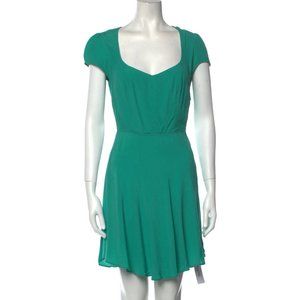 Vintage Reformation emerald green open back skater dress 4